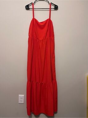 Nine Britton Red Spaghetti-Strap Maxi Dress 🍝